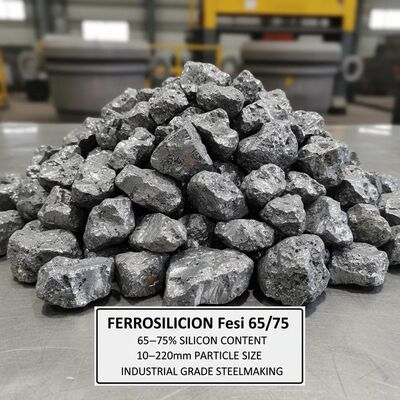 Ferrosilicio FeSi 65/75 Lega di ferro di silicio con contenuto di silicio 65­75% e dimensione delle particelle 10­220 mm per la siderurgia industriale