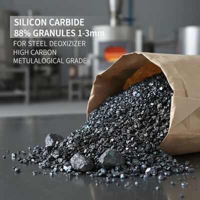 Granuli di carburo di silicio ad alto tenore di carbonio SiC 88 da 1-3 mm per un efficiente disossidante di acciaio in applicazioni metallurgiche
